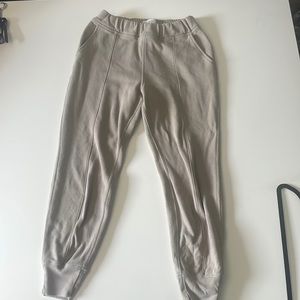 Abercrombie Tan and Charcoal Joggers soft A&F collection size small